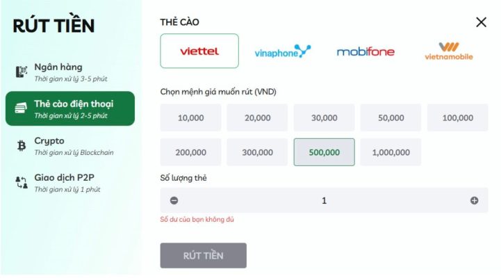 Hướng dẫn rút tiền MIN88 chi tiết cho tân thủ